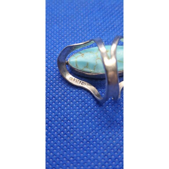 2 sided Turquoise & Onyx silver ring- size 6/6.25- flip ring- Mexican silver 925 - Picture 5 of 9